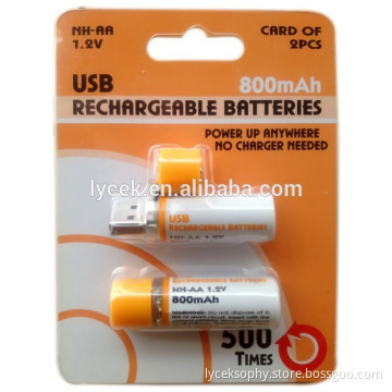 Durable 1.2v Ni-mh dry USB rechargeable Battery